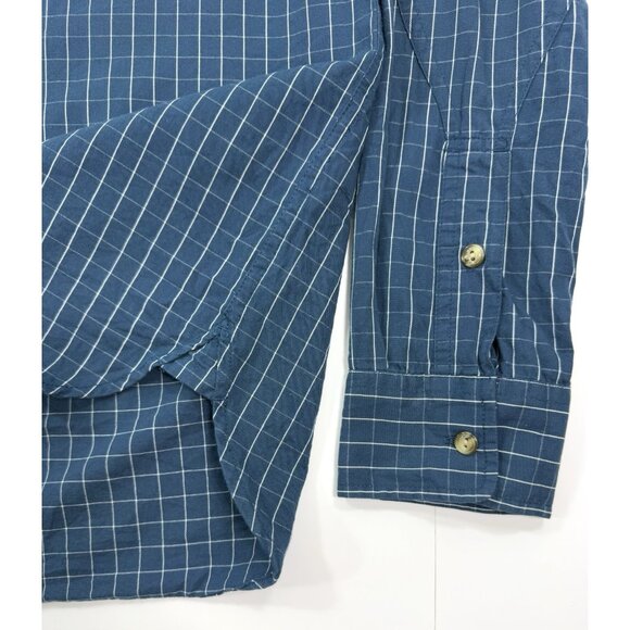 Best Made Co Mens Shirt Long Sleeve Size Medium Plaid Blue Cotton Elbow Patches - Picture 5 of 12